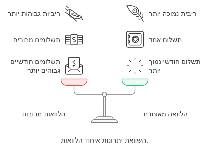 השוואה בין איחוד הלוואות להלוואות מרובות